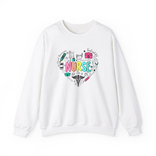 Nurse Heart Doodle Crewneck Sweatshirt